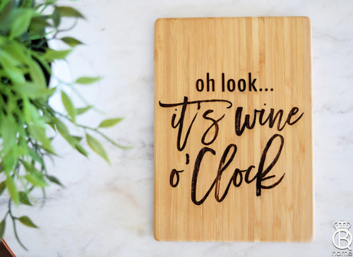 READY TO SHIP It's Wine O'Clock Mini Cutting Board 