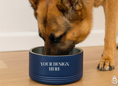Engraved Pet Bowl: Navy