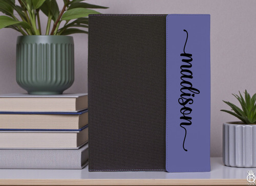 Engraved Portfolio: Custom Text or Name Script (CLICK FOR COLOR AND SIZE OPTIONS)