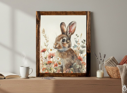 Spring Garden Bunny Wood Sign [Springtime Cottage Collection]
