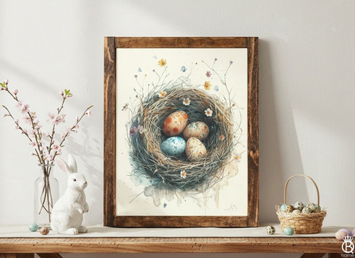 Bird’s Nest with Eggs Wood Sign [Springtime Cottage Collection]
