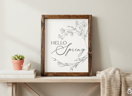 Hello Spring Wood Sign [Springtime Cottage Collection]