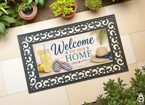 Interchangeable Doormat Insert: Welcome To Our Home Summer Design