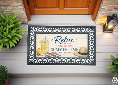 Interchangeable Doormat Insert: Relax You're On Summer Time