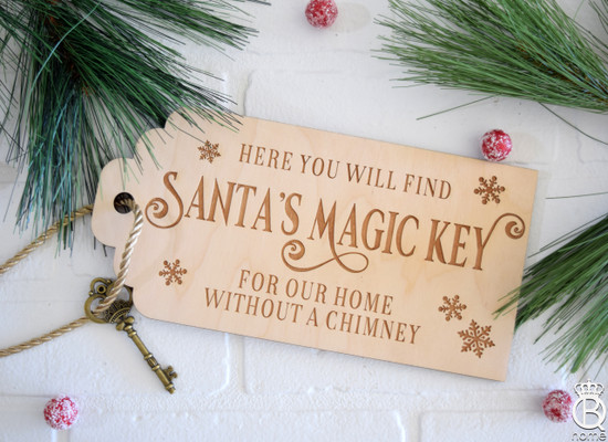  2 Pieces Christmas Santa Magic Key with Gift Card and