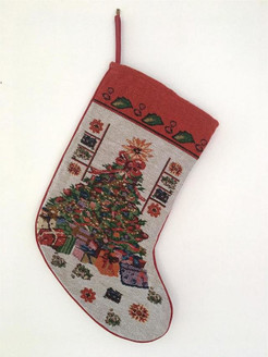 Tapestry Christmas Festive Tree Xmas Presents Stocking 45cm x 30cm