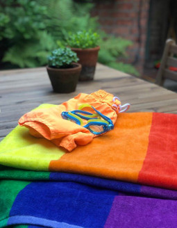 Jumbo Stripe Rainbow Cotton 420GSM Beach Towel