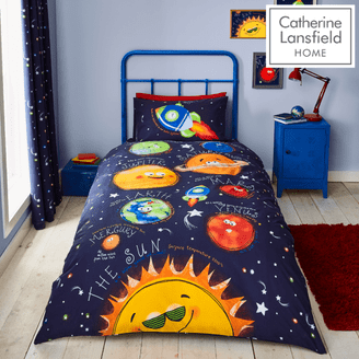 Catherine Lansfield Kids Happy Space Bedding Curtains Matching Range