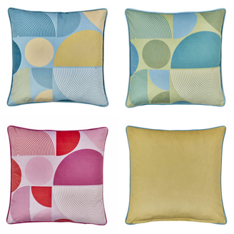 Ingo Soft Touch Velvet Geometric Shapes Filled Cushion 17" x 17"