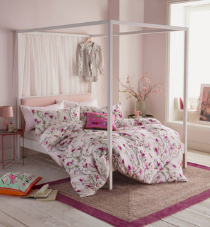 Cath Kidston Designer Bedding Story Tree Pink Floral Tree Trail Duvet Cover Set