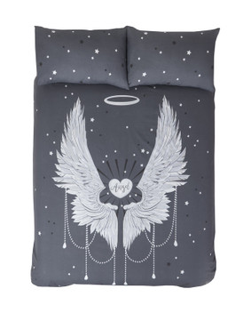 ANGEL WINGS Stars Shimmer Metallic Detail Soft Duvet Cover Set