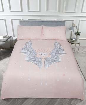 ANGEL WINGS Stars Shimmer Metallic Detail Soft Duvet Cover Set