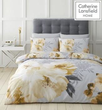 Catherine Lansfield Dramatic Floral Easy Care Polycotton Duvet Cover Set