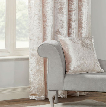 Crushed Velvet Soft Touch Shiny Lined Eyelet Ring Top Curtains Pair