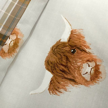 Highland Cow Scottish Tartan Check Bedding Curtains Matching Range