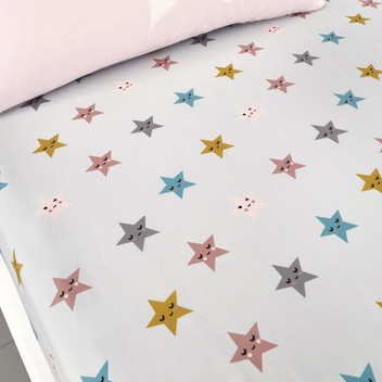 HAPPY STARS Kids Cute Stars Reversible Bedding Curtains Matching Range