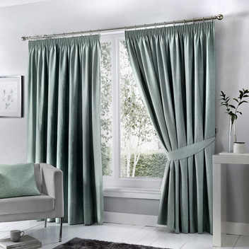 Dijon Thermal Blackout Lined 3" Tape Top Pencil Pleat Curtains Pair