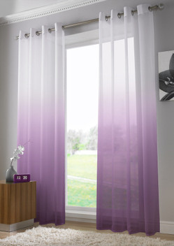 Harmony Two Tone Ombre Voile Curtain Eyelet Ring Top Single Panel