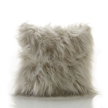 Mongolian Faux Mohair Furry Soft Velvet Backing Hollowfibre Filled Cushion