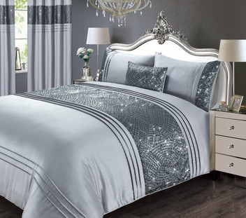 Charleston Shimmer Glitter Sequins Soft Bedding Curtains Matching Range