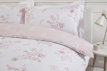 Sadie Rose Floral Reversible Soft Comfy Eco-Friendly Duvet Cover Set