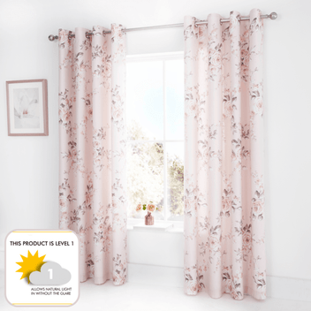 Catherine Lansfield Canterbury Floral Bedding Curtains Matching Range Blush Pink