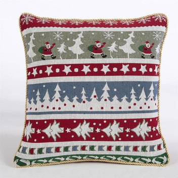 Christmas Tapestry Festive Santa Stripe Unfilled Cushion Cover 18" x 18"