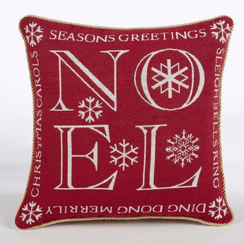 Christmas Tapestry Festive Noel Soft Cosy Filled Cushion 18" x 18" 