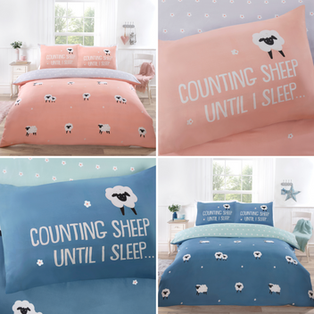 Counting Sheep Warm Soft Polyester Microfibre Duvet Cover Set