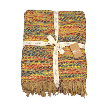 Banjara Traveller Woven Tassels 130cm x 170cm Throw Blanket