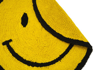 Happy Face Smiley Reversible Cotton Bath Mat