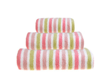 Striped Cotton 500GSM Bath Towel Pink