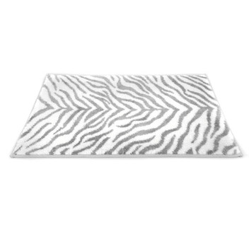 Zebra Print Soft Touch Non-Slip Bath Mat Grey
