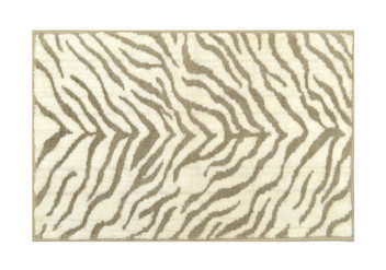 Zebra Print Soft Touch Non-Slip Bath Mat Cream / Beige