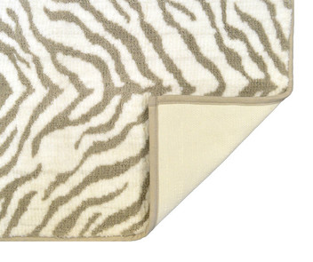 Zebra Print Soft Touch Non-Slip Bath Mat Cream / Beige
