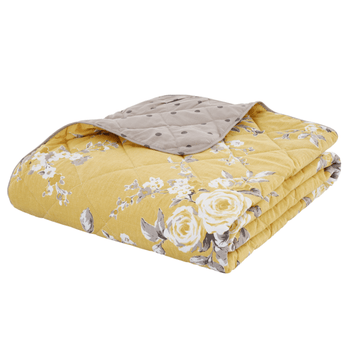 Catherine Lansfield Canterbury Floral Bedding Curtains Matching Range Ochre