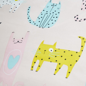 Catherine Lansfield Kids Cute Cats Bedding Curtains Matching Range