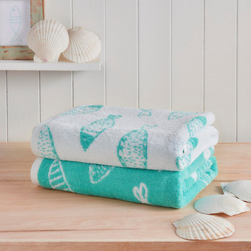 Fish Sealife 100% Cotton 550GSM Soft Absorbent Towels Range