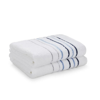 Catherine Lansfield Java Stripe 450GSM Soft Absorbent Cotton Towels Range White