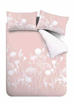 Catherine Lansfield Meadowsweet Floral Duvet Cover Set Blush