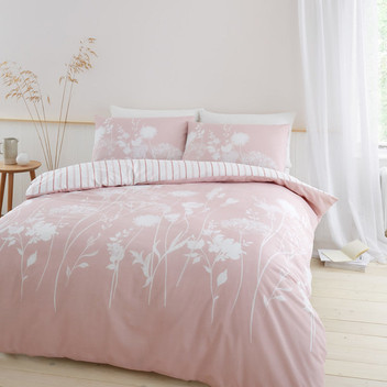 Catherine Lansfield Meadowsweet Floral Duvet Cover Set Blush