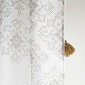 Pineapple Elephant Ariana Tassel Voile Curtain Panel Tab Top Single Panel
