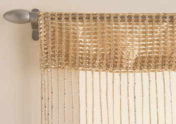 Glam Metallic Lurex Rod Pocket String Curtain Single Panel