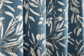 Aviary Floral Leaf Buds Lined Tape Top Pencil Pleat Curtains Pair