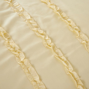 Felicia Frill Ruffle Embellished Soft 100% Polyester Duvet Cover Set
