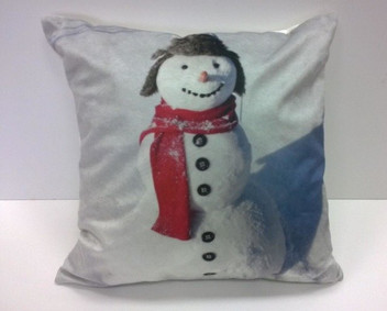 Snowman Winter Christmas Festive Xmas Soft Touch Cushion Cover 17" x 17"