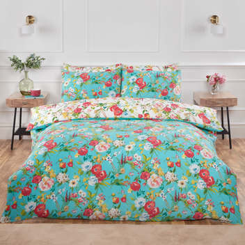 Ashbourne Painterly Floral Warm Soft Microfibre Duvet Quilt Cover Set