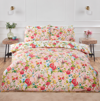 Ashbourne Painterly Floral Warm Soft Microfibre Duvet Quilt Cover Set