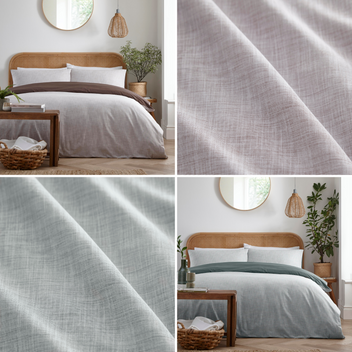 Biscay Relaxed Look Textured Weave 100% Cotton Duvet Cover Quilt Cover Set