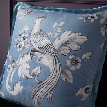 Bridgerton By Catherine Lansfield Regal Floral Pale Blue Peacock Duvet Cover Set
